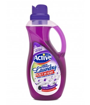 ACTIVE Гель для стирки белья универсальный "Poly Wash" Лаванда, 1500 мл