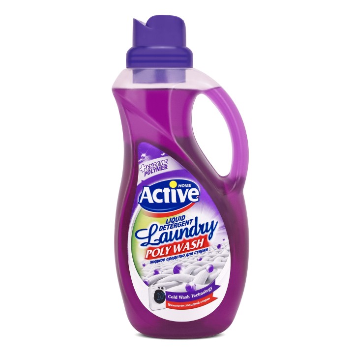 ACTIVE Гель для стирки белья универсальный "Poly Wash" Лаванда, 1500 мл