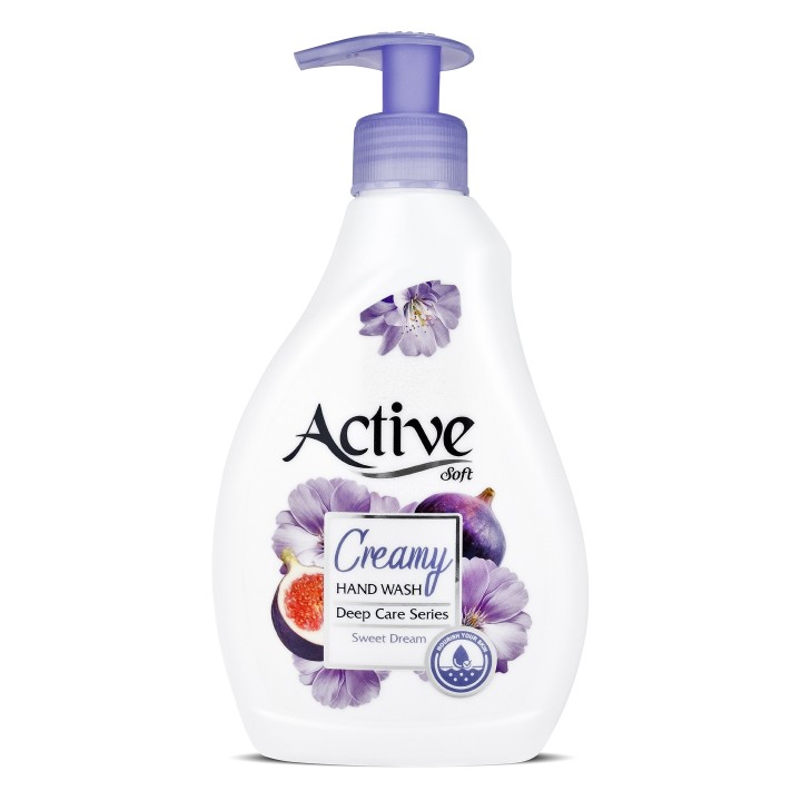 ACTIVE Жидкое крем-мыло с витамином B5 "Инжир", дозатор, 350 мл Purple
