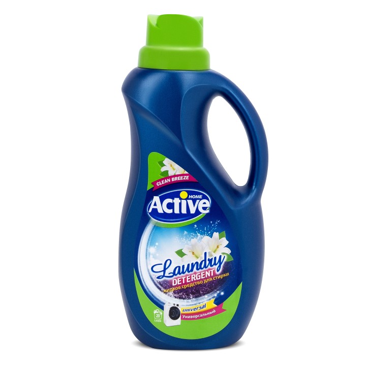 ACTIVE Гель для стирки белья универсальный "Clean Breeze" Альпийские луга, 1500 мл, Green