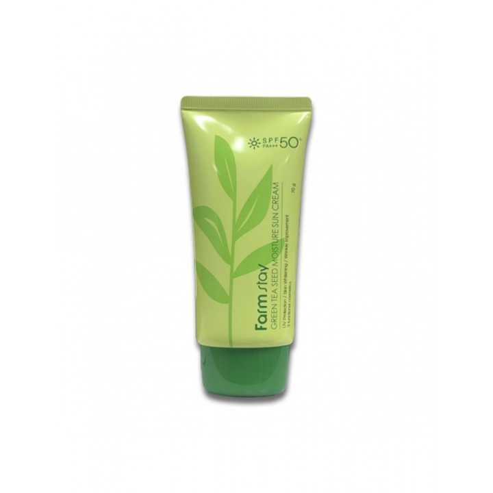 Farmstay Солнцезащитный увлажняющий крем для лица с зеленым чаем Green Tea Seed Moisture Sun Cream SPF50+ PA+++ 70 мл