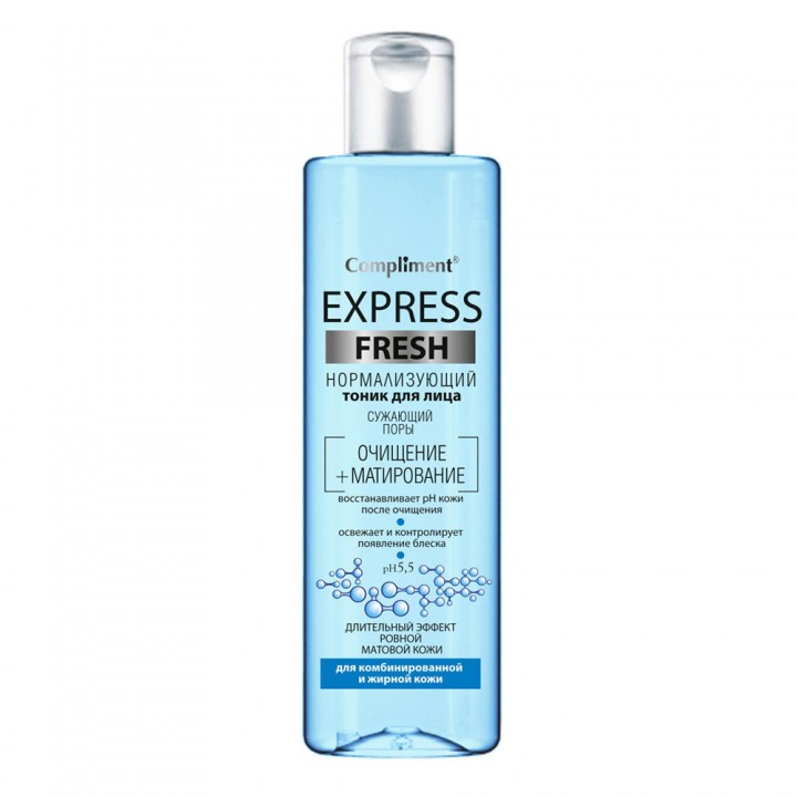 Compliment Express Fresh Нормализующий тоник для лица сужающий поры 250 мл