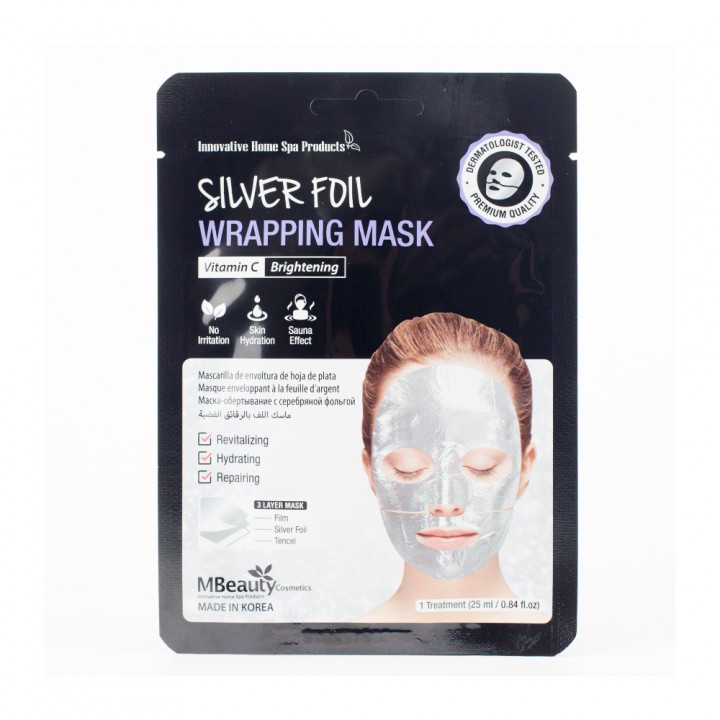 MBeauty Восстанавливающая серебряная фольгированная маска для лица с витамином С 25 мл