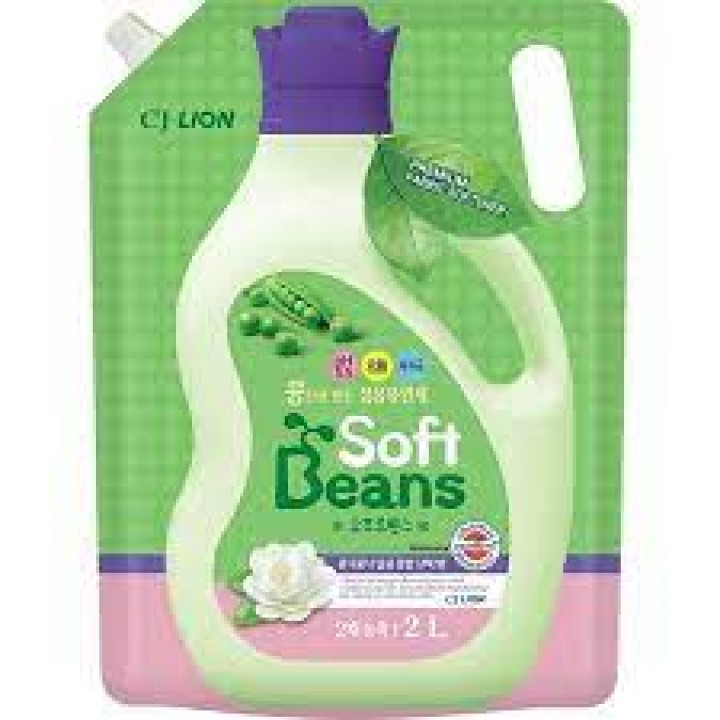 LION Soft Beans (Pouch) Кондиционер для белья "Soft Beans" на основе экстракта зелёного гороха 2л