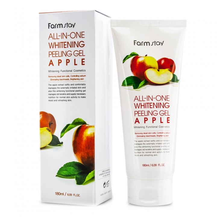 Farmstay Пилинг для лица осветляющий с экстрактом яблока All-In-One Whitening Peeling Gel Apple180 мл