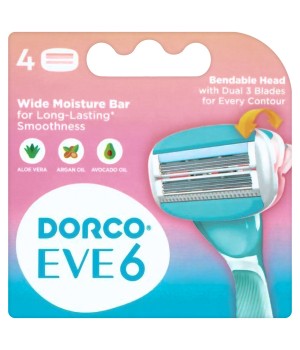 DORCO ЕVE 6 (4 шт) NEW кассеты Женские, 3+3 лезвия, сгибаемая кассета