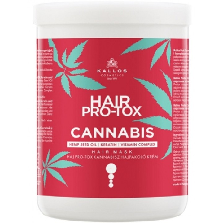 Kallos Маска для волос с маслом семян конопли, кератином и витаминным комплексом Kallos Pro-tox Cannabis, 500мл
