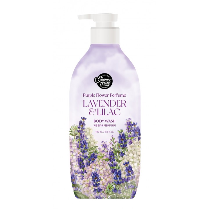 Shower Mate Гель для душа Flower Perfume ЛАВАНДА И СИРЕНЬ, 400 мл