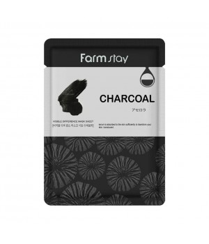 Farmstay Тканевая маска для лица с древесным углем Visible Difference Mask Sheet Charcoal 23 мл