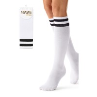 Minimi CLASSIC 6201 гольфы - полоски на борту Bianco 35-38