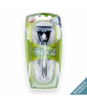 DORCO PACE 4 (станок + 2 кассеты), система с 4 лезвиями, на подставке,