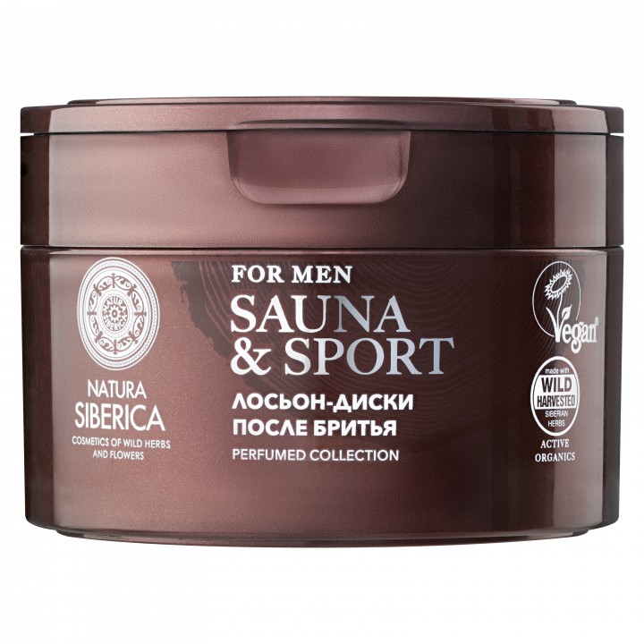 Natura Siberica  Sauna & Sport for Men  Лосьон-диски после бритья, 20 шт