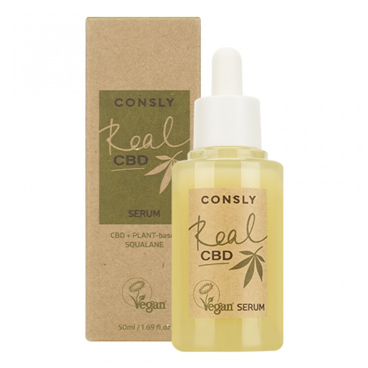 Consly Балансирующая сыворотка Vegan «Real CBD» для проблемной кожи с канабидиолом и растительным скваланом, 50 мл.